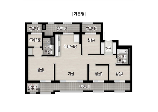 광명 자이더샵포레나 84타입 평면도